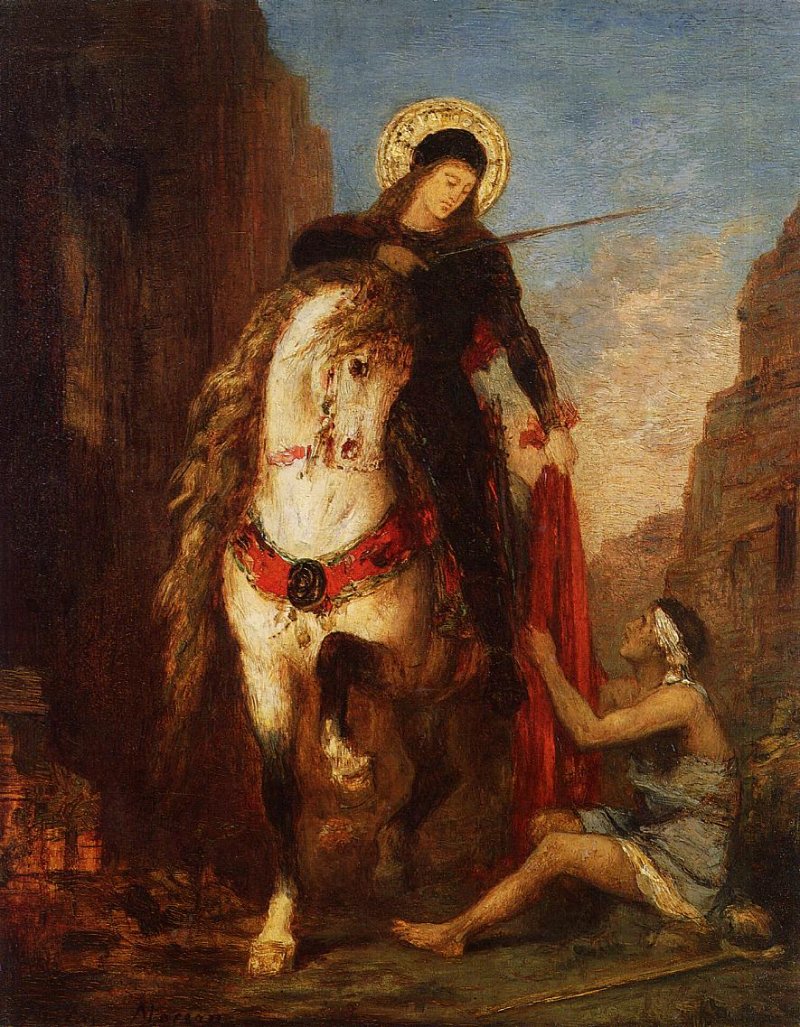 Painting of Gustave Moreau, Saint Martin, circa 1882, oil on canvas