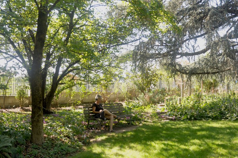 Visitor to the Biennial at the Alpine Botanic Garden, Meyrin