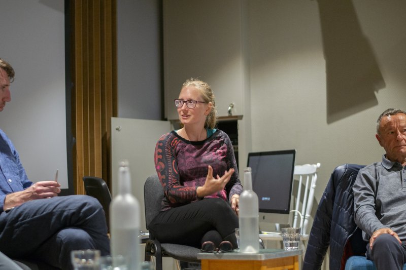 Gesprächsrunde zur urbanen Biodiversität Esther Um, Pierre-Alain Tschudi, Ann-Kathrin Audren, Werner Zapf